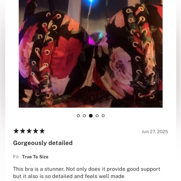 Victoria's Secret Atelier satin lace trim lightly line balconnette floral Bra - Picture 10 of 14